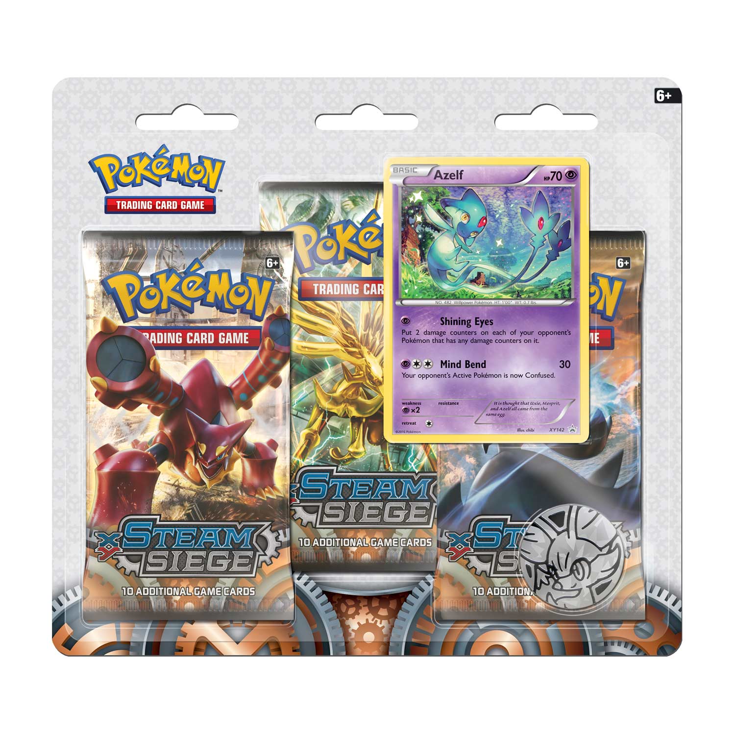 Azelf card 3 Steam Siege booster packs Pokémon TCG