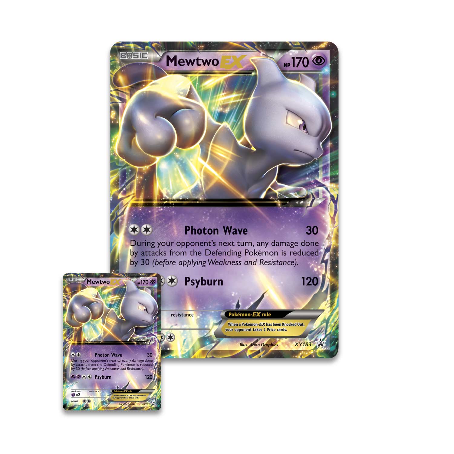 Pokémon TCG MewtwoEX Box Promo and Oversize Card PokémonEX trading card game