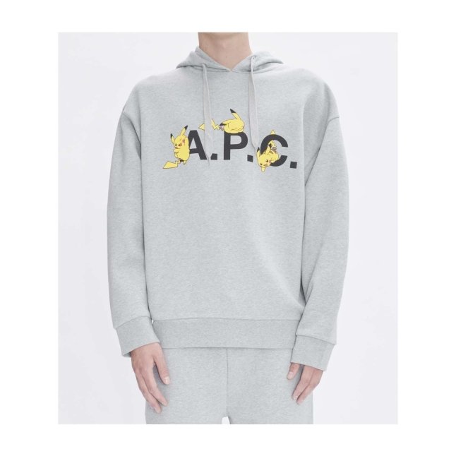 Pokémon × A.P.C.: Pikachu Gray Hoodie - Adult | Pokémon Center