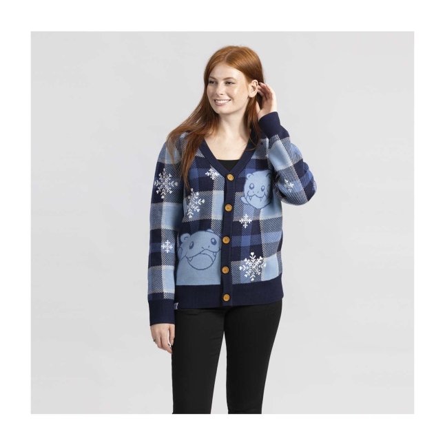 Spheal Plaid Flurry Knit Cardigan - Adult | Pokémon Center