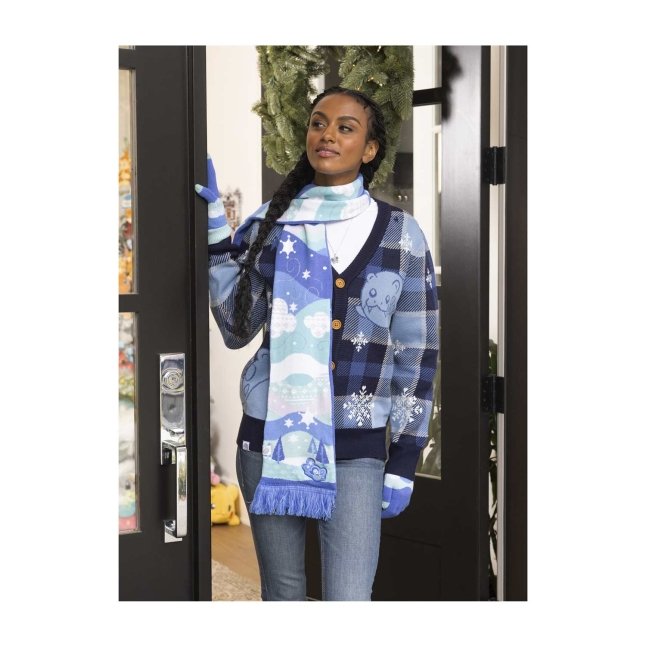 Spheal Plaid Flurry Knit Cardigan - Adult | Pokémon Center