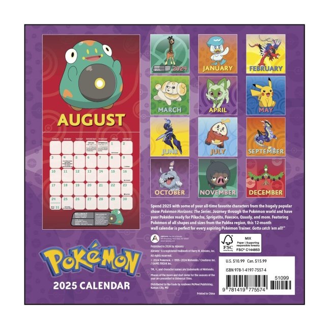 Pokémon 2025 Mini Wall Calendar | Pokémon Center Official Site pok-mon-2025-mini-wall-calendar-pok-mon-center-official-site