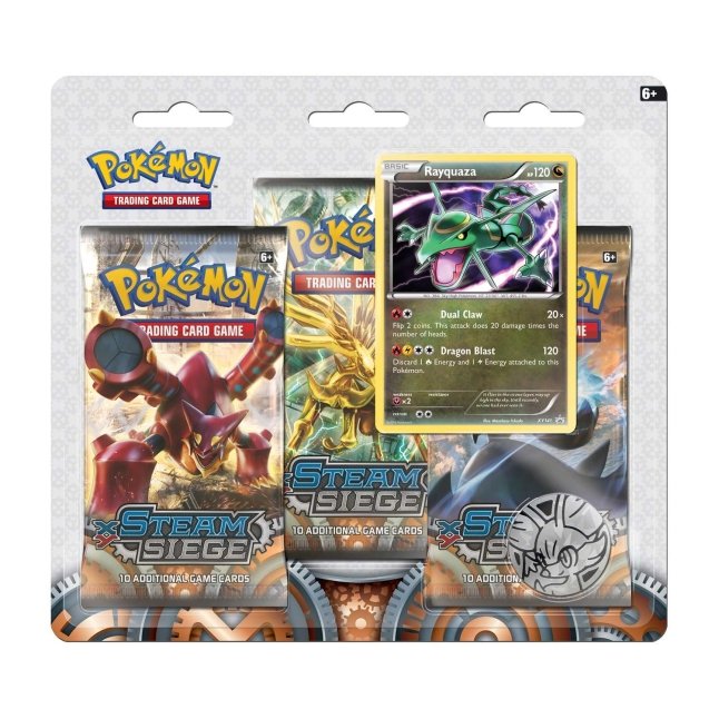 Pokémon TCG XYSteam Siege 3 Booster Packs, Coin & Rayquaza Promo Card Pokémon Center Pokémon TCG XYSteam Siege 3 Booster Packs, Coin & Rayquaza Promo Card Pokémon Center