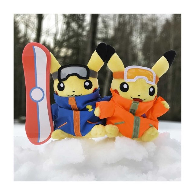 絶版Monthly Pair Pikachu ぬいぐるみ 5月 タグ付き Paired Pikachu Celebrations: Snowboarder Pikachu Plush - 9 ½ In