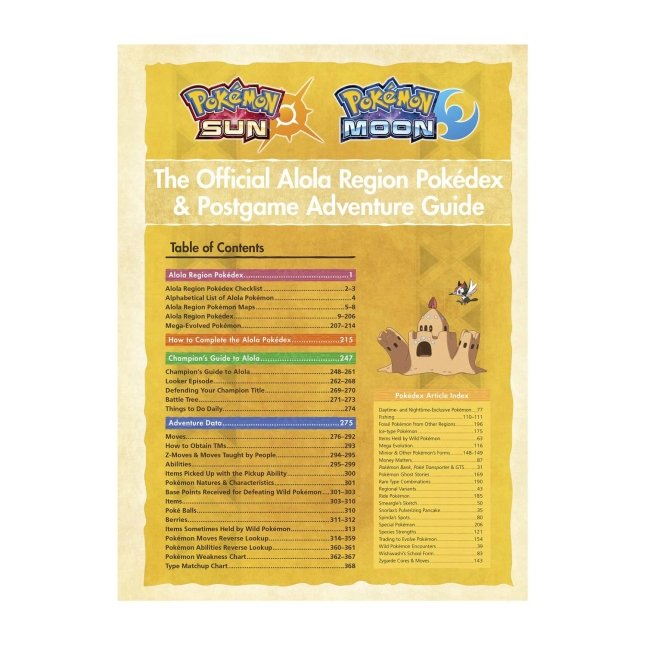 Pokémon Sun & Pokémon Moon: The Official Alola Region Pokédex & Postgame  Adventure Guide