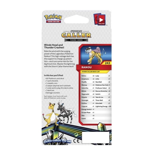 Starter Deck Pokemon Sol e Lua 8 Trovões Perdidos Raikou