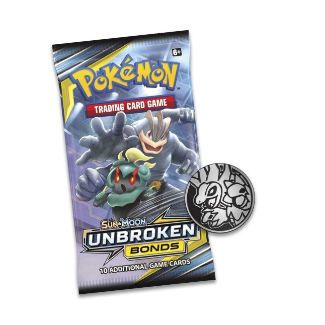 Pokémon TCG Sun & MoonUnbroken Bonds 3 Booster Packs, Coin