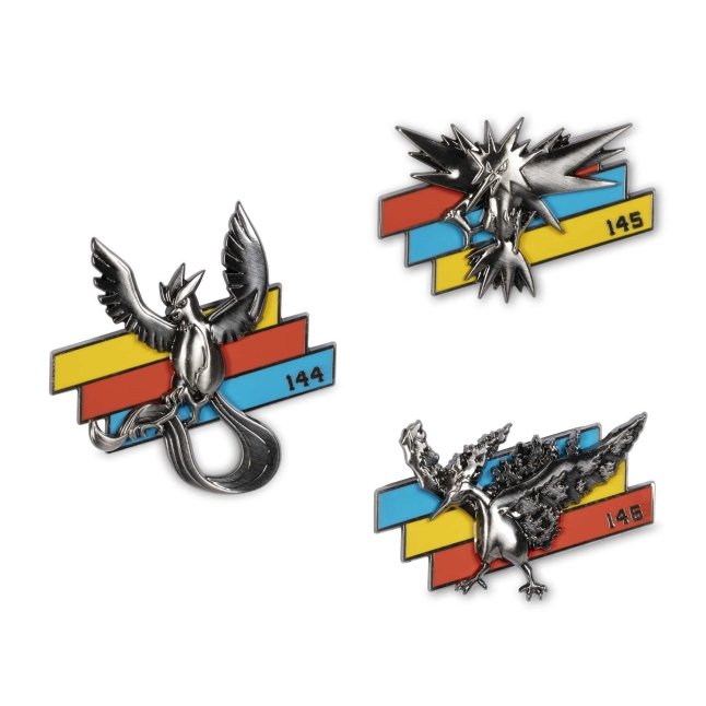 Articuno, Zapdos & Moltres Pokémon Pixel Pins (3-Pack)