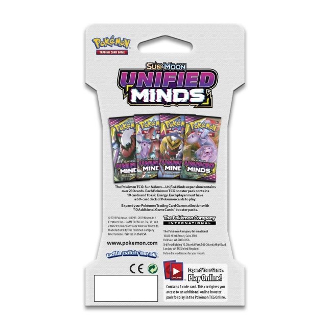 Pokémon TCG Sun & MoonUnified Minds Sleeved Booster Pack (10 Cards) Pokémon Center Official Site