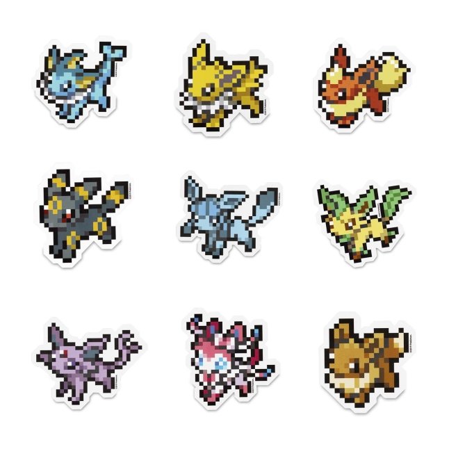 Eevee Pokemon Sticker Pixel Art 