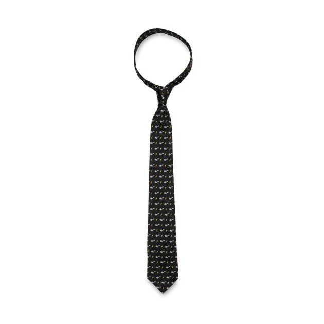 【GRANCY】　Button Design Necktie Black GRANCY】Button Design Necktie / ボタン デザイン ネクタイ