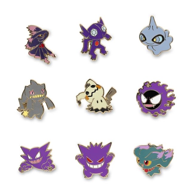 Ghost-Type Pokémon Lanyard & Mini Pokémon Pins (9-Pack)