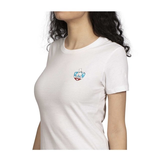 Pikachu Pokémon Sports White Fitted Crew Neck T-Shirt - Women | Pokémon ...