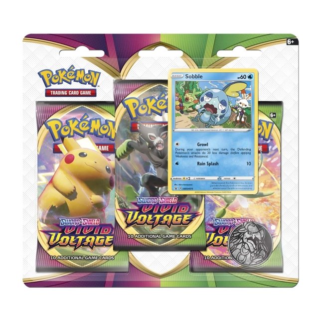 Pokémon TCG: Sword & Shield-Brilliant Stars 3 Booster Packs, Coin