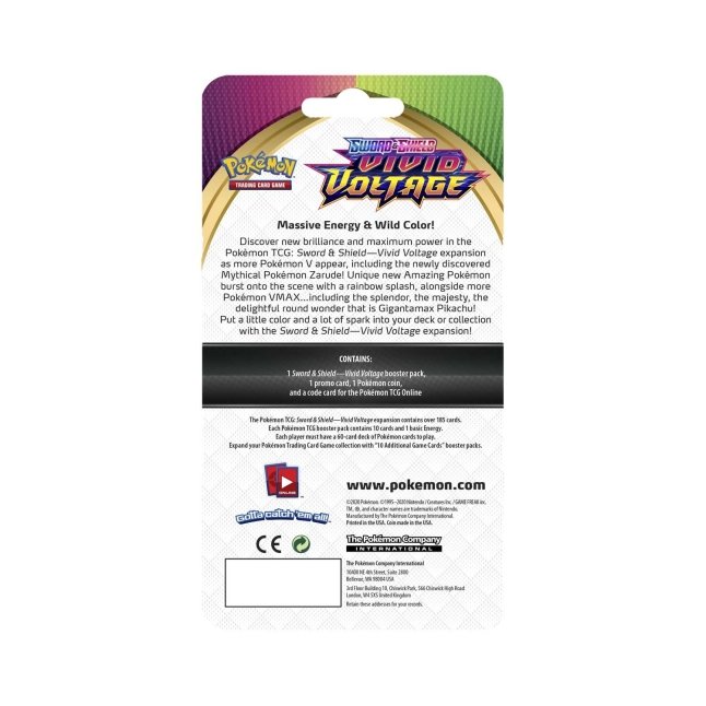 Pokmon TCG: Sword & Shield-Vivid Voltage Booster Pack, Coin & Grookey  Promo Card | Pokmon Center Official Site
