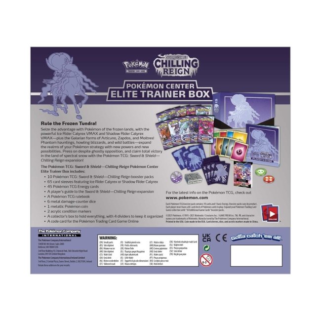 Pokmon TCG: Sword & Shield-Chilling Reign Pokmon Center Elite Trainer Box  (Shadow Rider Calyrex) | Pokmon Center Official Site