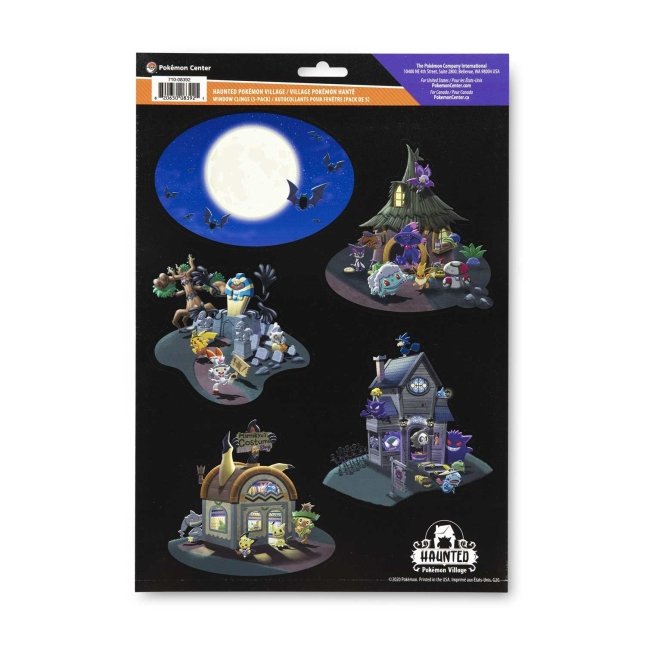 Haunted Pokémon Village Window Clings (5Pack) Pokémon Center