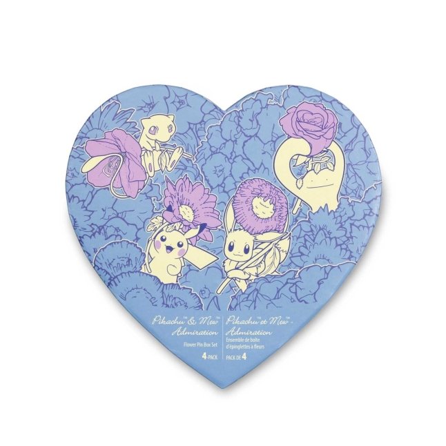 Pikachu & Mew Admiration Flower Pin Box Set (4-Pack