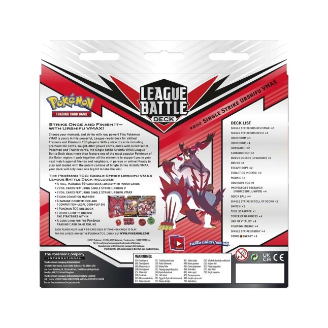 tælle elev Soldat Pokémon TCG: Single Strike Urshifu VMAX League Battle Deck | Pokémon Center  Official Site
