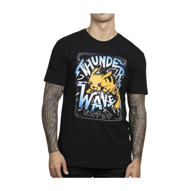 Pikachu Pokémon Greatest Hits Black Relaxed Fit Crew Neck T-Shirt 