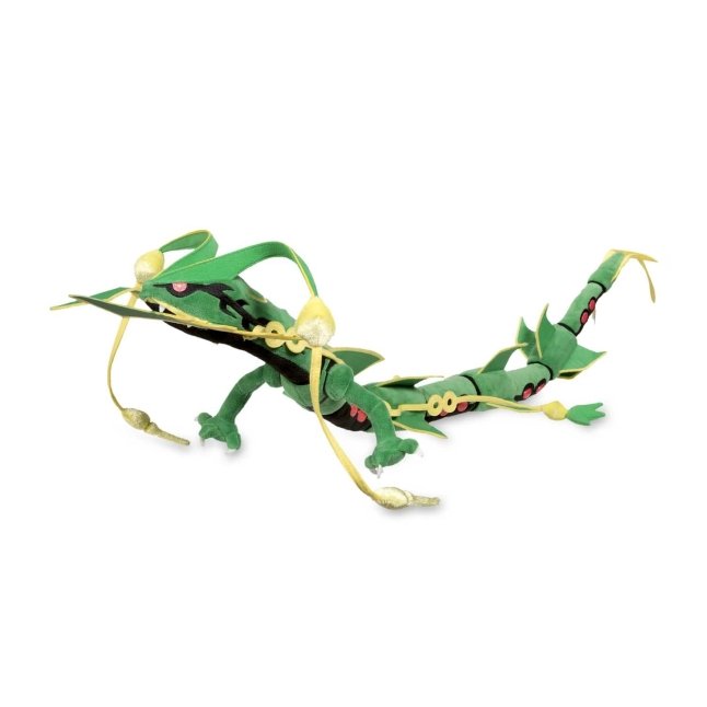 Pokemon Center Original Mega Rayquaza Shiny Dragon Black Model Plush  stuffed Toy