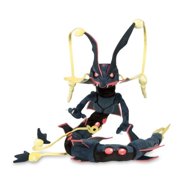 Pokemon Shiny Rayquaza Plush Toy Black Mega Dragon Soft Stuffed