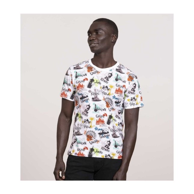 Pokémon Region Tour White Allover-Print T-Shirt - Adult