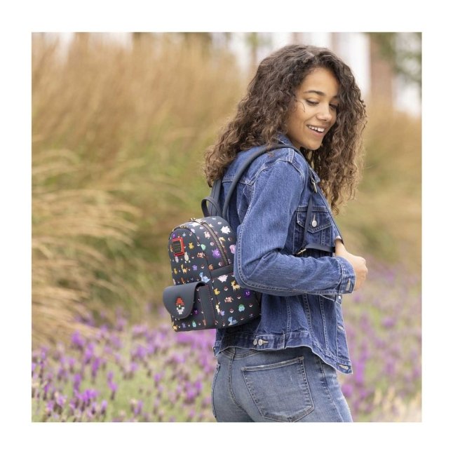 Silver Metallic Pocket Mini Backpack