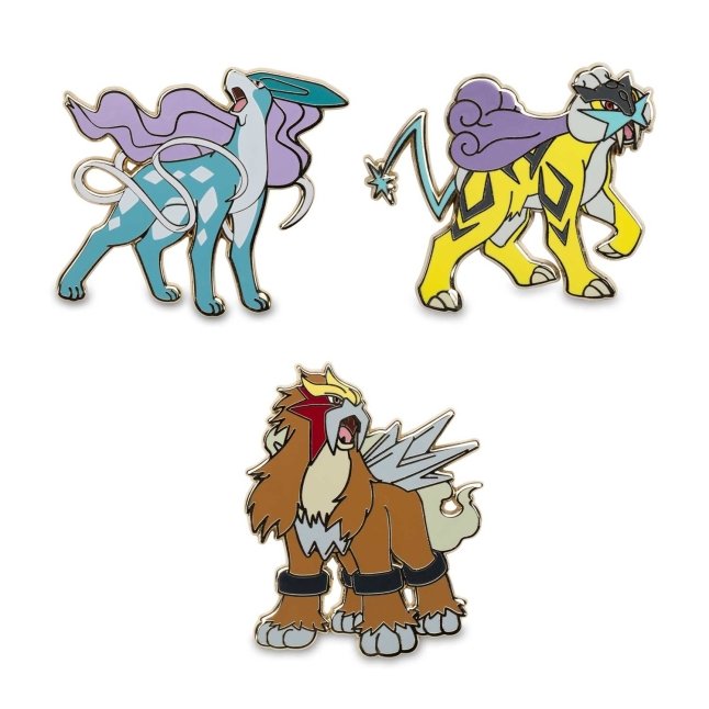 Raikou, Entei & Suicune Pokémon Pins (3-Pack)