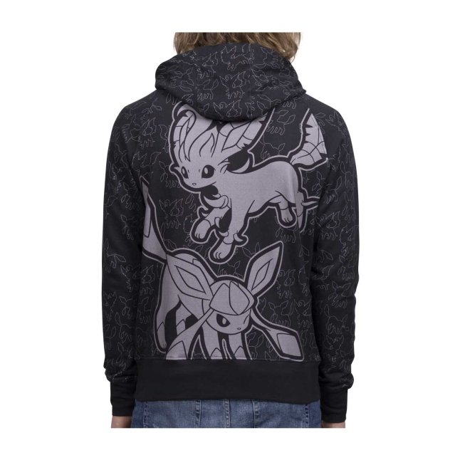 Leafeon & Glaceon Black Allover-Print Zip-Up Hoodie - Adult ...
