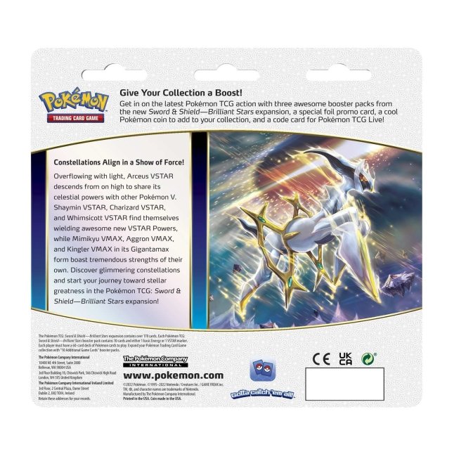Pokmon TCG: Sword & Shield-Brilliant Stars 3 Booster Packs, Coin & Leafeon  Promo Card | Pokmon Center Official Site