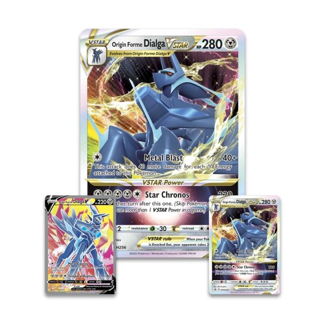 origin forme dialga vstar pokemon card (Secret) Appearing here in both playable and oversize versions Origin Forme Dialga VSTAR SWSH256