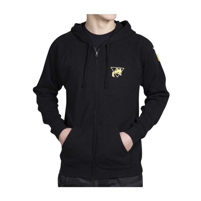 Pikachu Pokémon Active Black Fitted Zip-Up Hoodie - Adult