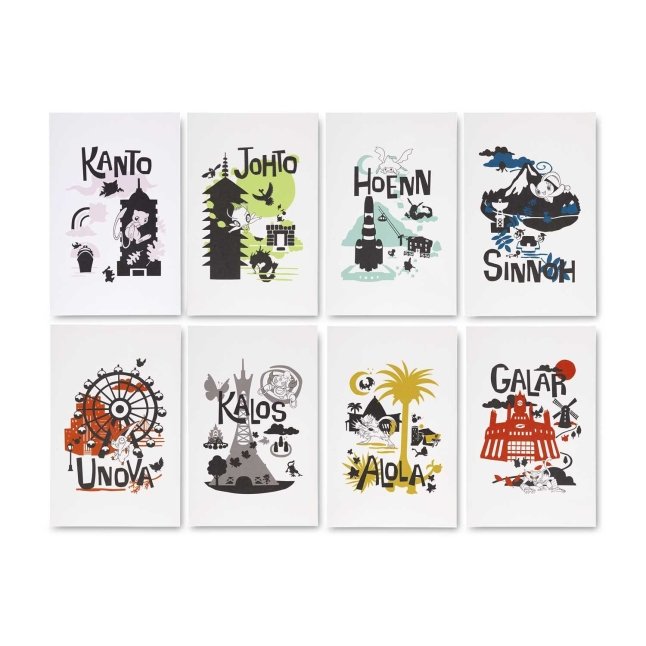 Pokémon Region Tour ポスター 8枚セット Pokémon Region Tour Posters (8-Pack) | Pokémon Center UK Official Site