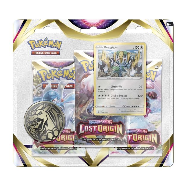 Pokémon TCG: Sword & Shield-Lost Origin 3 Booster Packs, Coin & Regigigas  Promo Card