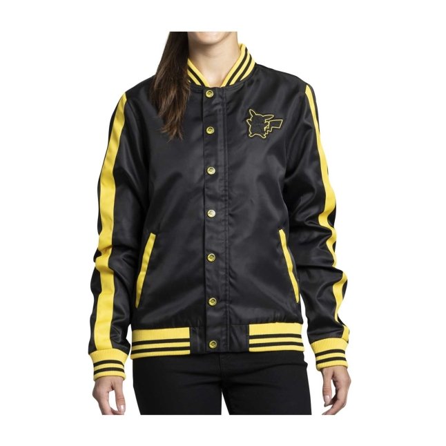 Pikachu Pokémon Jackets Black Snap-Down Jacket - Adult Pikachu Pokémon Jackets Black Snap-Down Jacket - Adult
