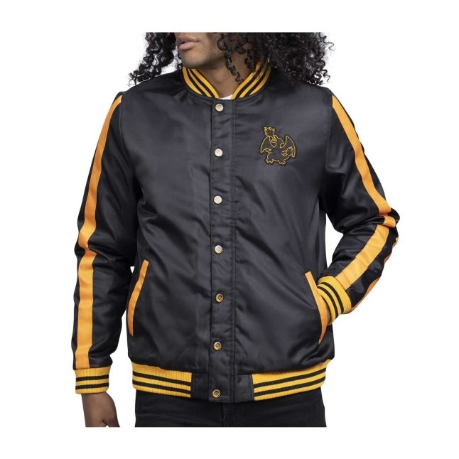 Charizard Pokémon Jackets Black Insulated Snap-Down Jacket