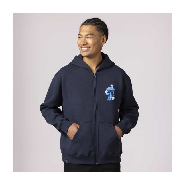 Mushroom Forest Pokémon Nature: Fall Navy Relaxed Fit Zip-Up