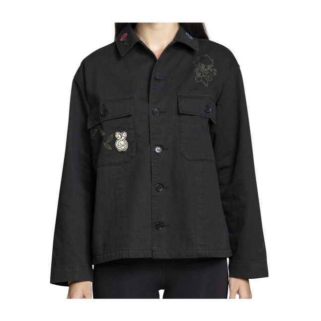 Budew, Roselia & Roserade Pokémon Nature Fall Black Utility Jacket