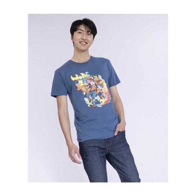 Red Pokémon Trainers Indigo Relaxed Fit Crew Neck T-Shirt - Adult