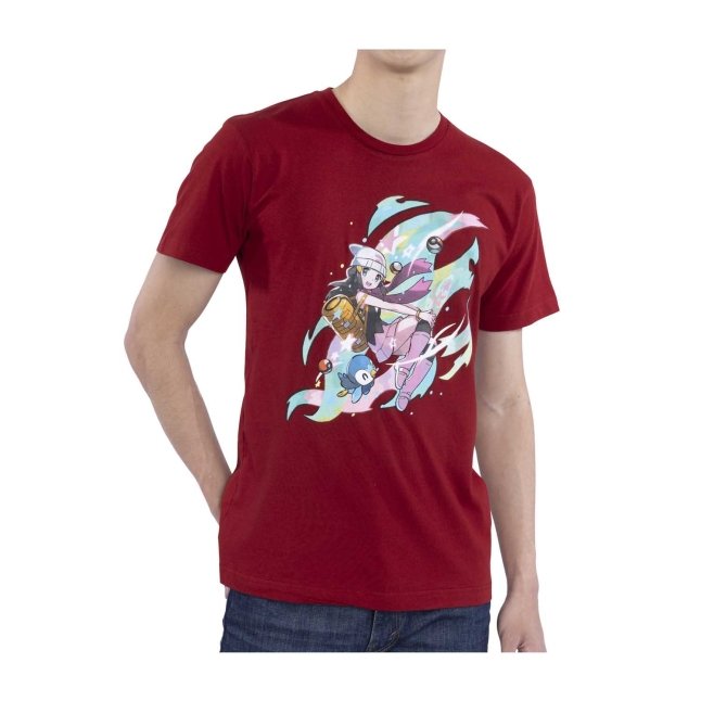 Dawn Pokémon Trainers Dark Red Relaxed Fit Crew Neck T-Shirt - Adult ...