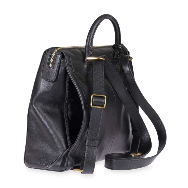 Black leather backpack - Black