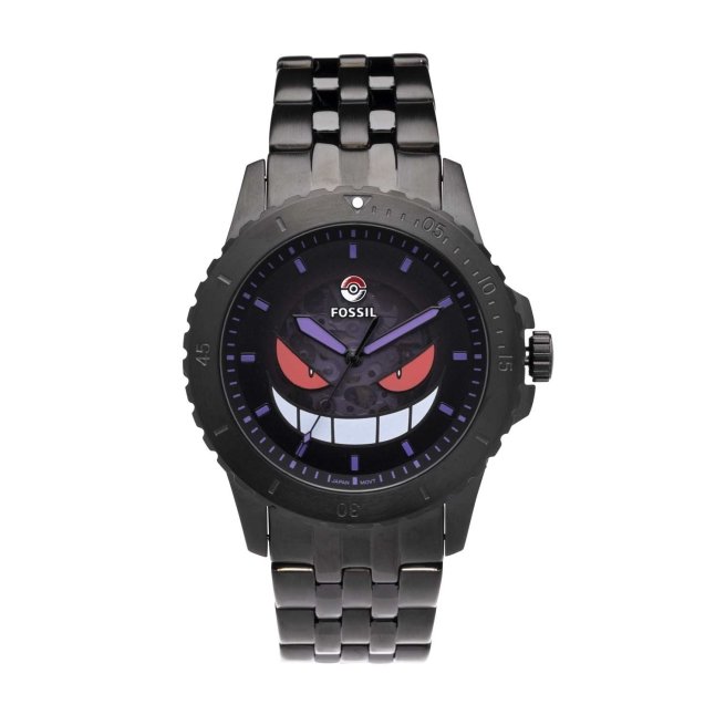 Pokemon Center Fossil Gengar Black Stainless Steel Watch Box Set One Size Men Pokemon Center UK Official Site