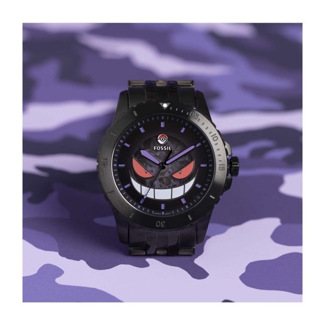 Pokémon Center × Fossil: Gengar Black Stainless Steel Watch Box Set (One  Size-Men) | Pokémon Center Official Site