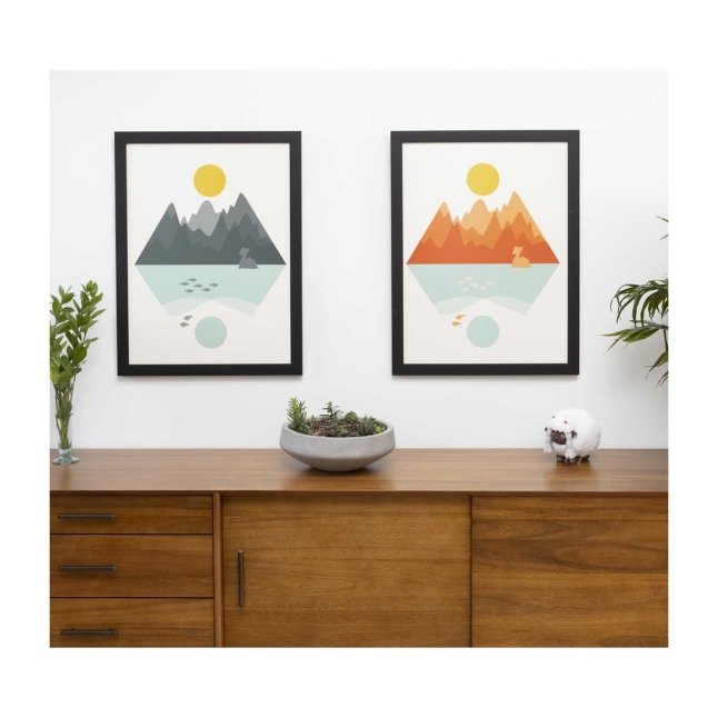Lapras Mountains Orange Framed Wall Art Pokémon Center UK Official Site