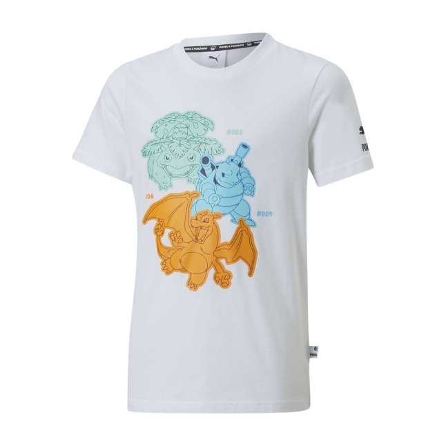 PUMA × Pokémon: Venusaur, Charizard Blastoise Puma White T-Shirt Youth Pokémon Official Site