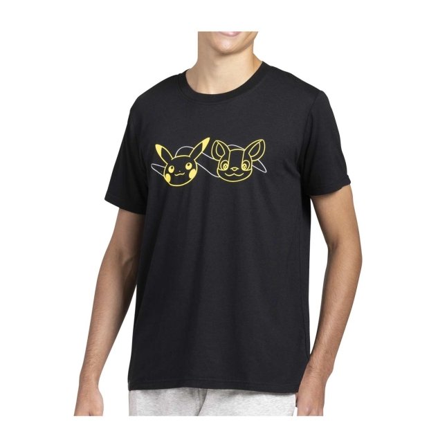 Pikachu & Yamper Electric Pals Black Relaxed Fit Crew Neck T-Shirt