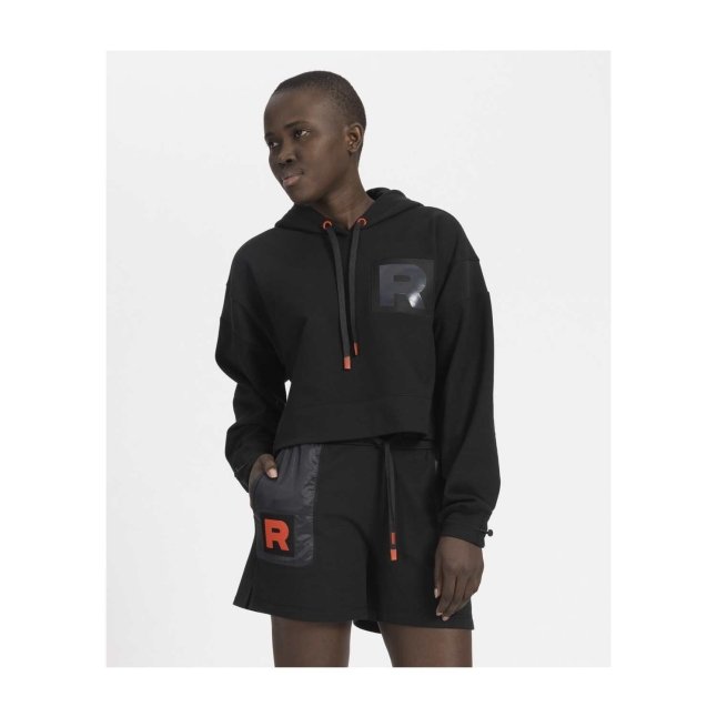 Team Rocket HQ Collection Black Fleece Crop Hoodie - Adult