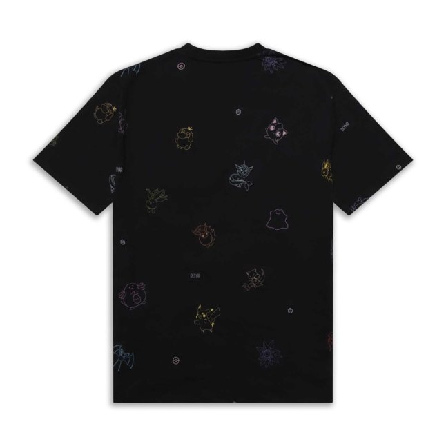 Pokémon × Dolly Noire: Black Allover-Print T-Shirt - Adult