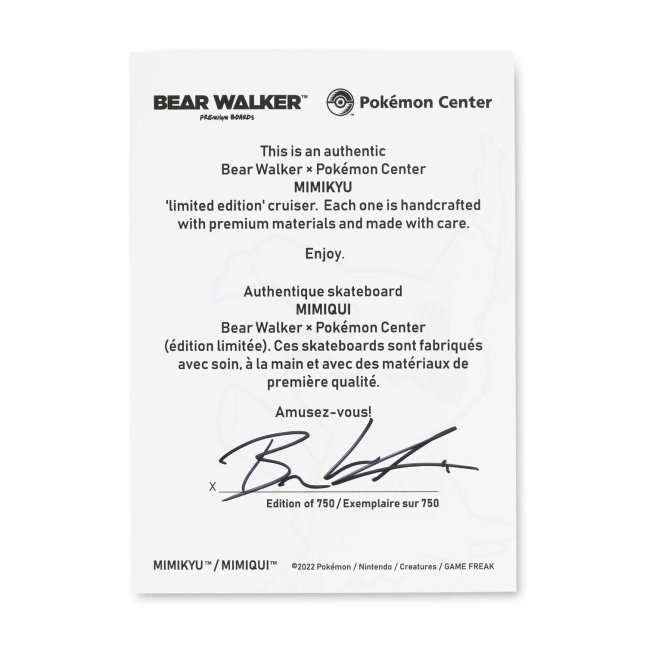 Pokémon Center × Bear Walker: Mimikyu Skateboard | Pokémon Center
